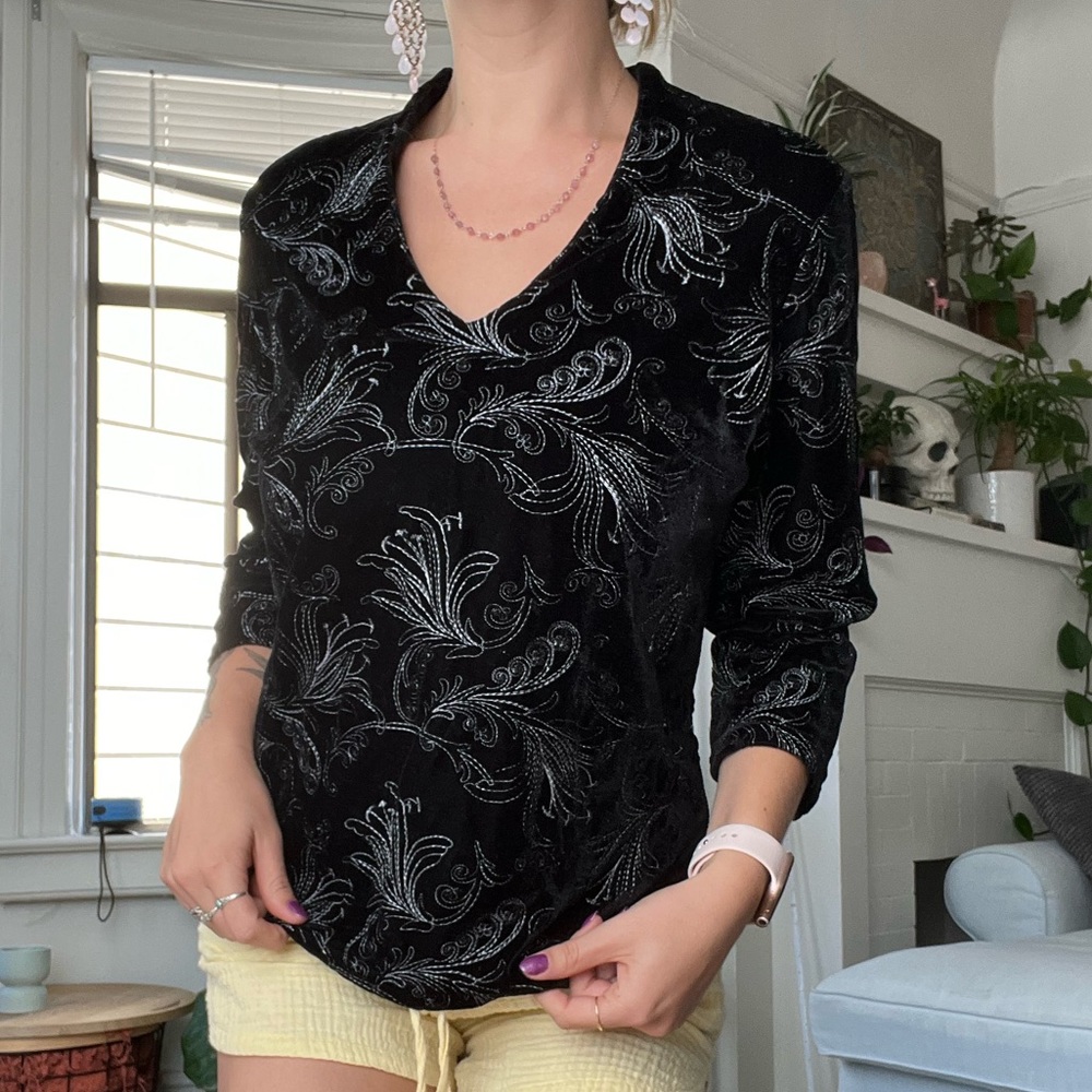 Groovy, black velvet shirt